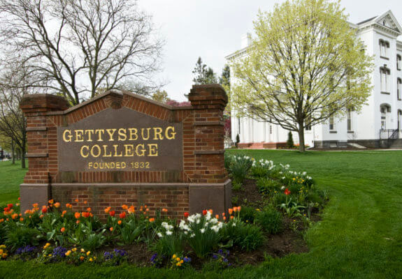 Gettysburg College Sign